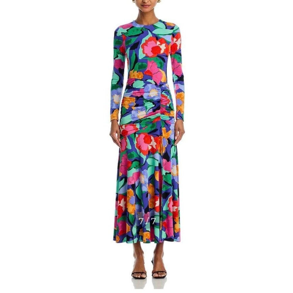Aqua Abstract Jersey Slit Maxi Dress Size Large New With Tags - Picture 5 of 6